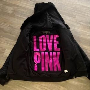 PINK faux fur coat